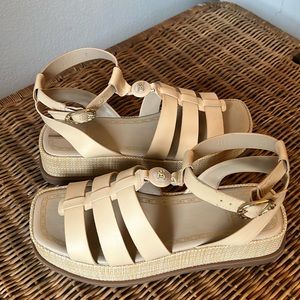 NEW Sam Edelman Naima Platform Fisherman Sandal Natural Tan 9.5 Worn 1X!